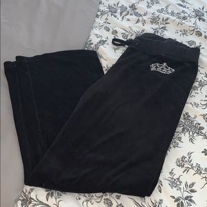 Juicy couture black pants with silver crown size M